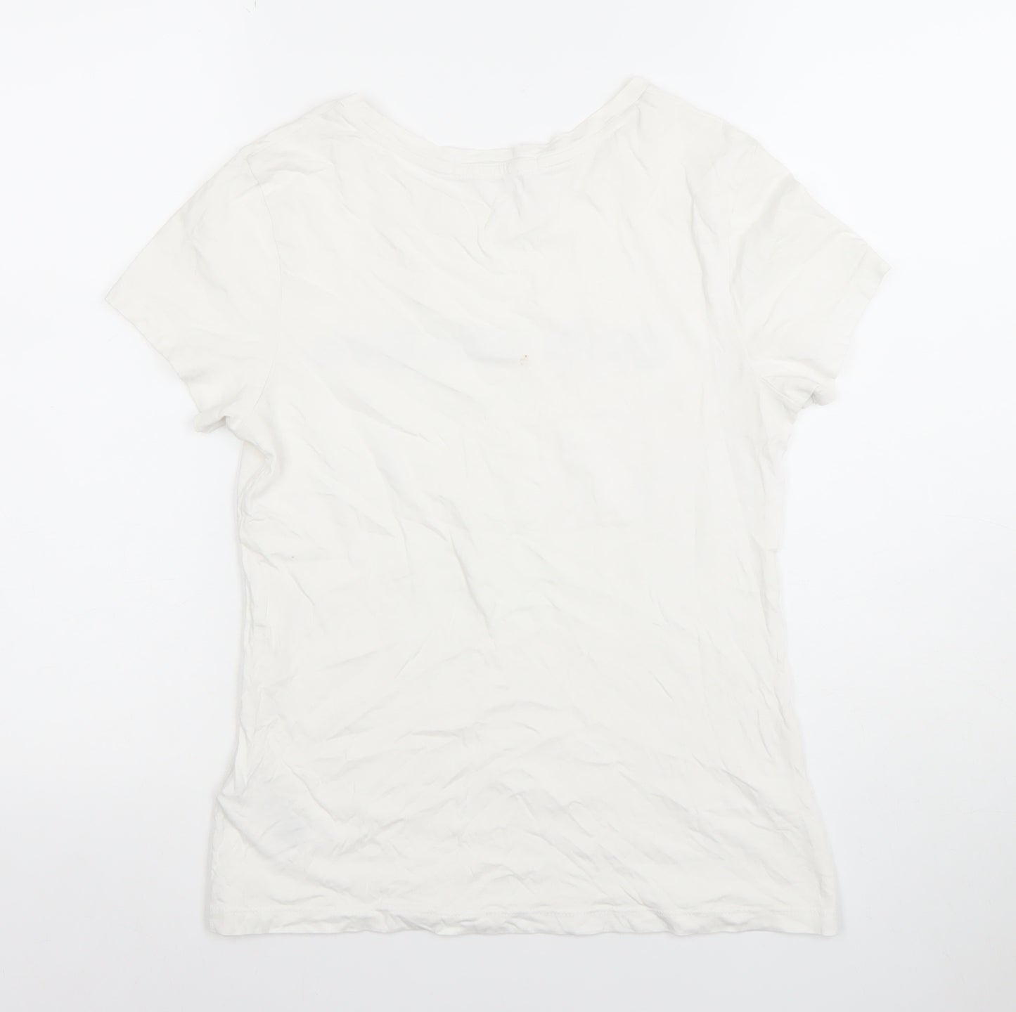 Calvin Klein Jeans Womens White Cotton Crew Neck T-Shirt Size S