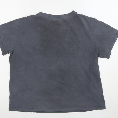 PULL&BEAR Womens Black Graphic Montana T-Shirt Size 12 Regular Fit