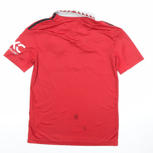 Adidas Boys Red Manchester United Football Jersey Top 13-14 Years