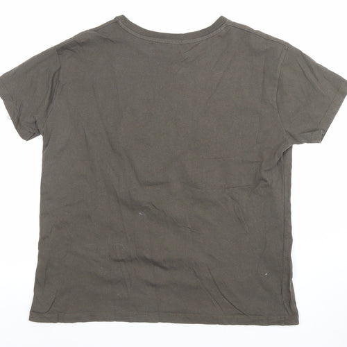 Pull & Bear Women's Brown Floral Print Cotton T-Shirt Size M