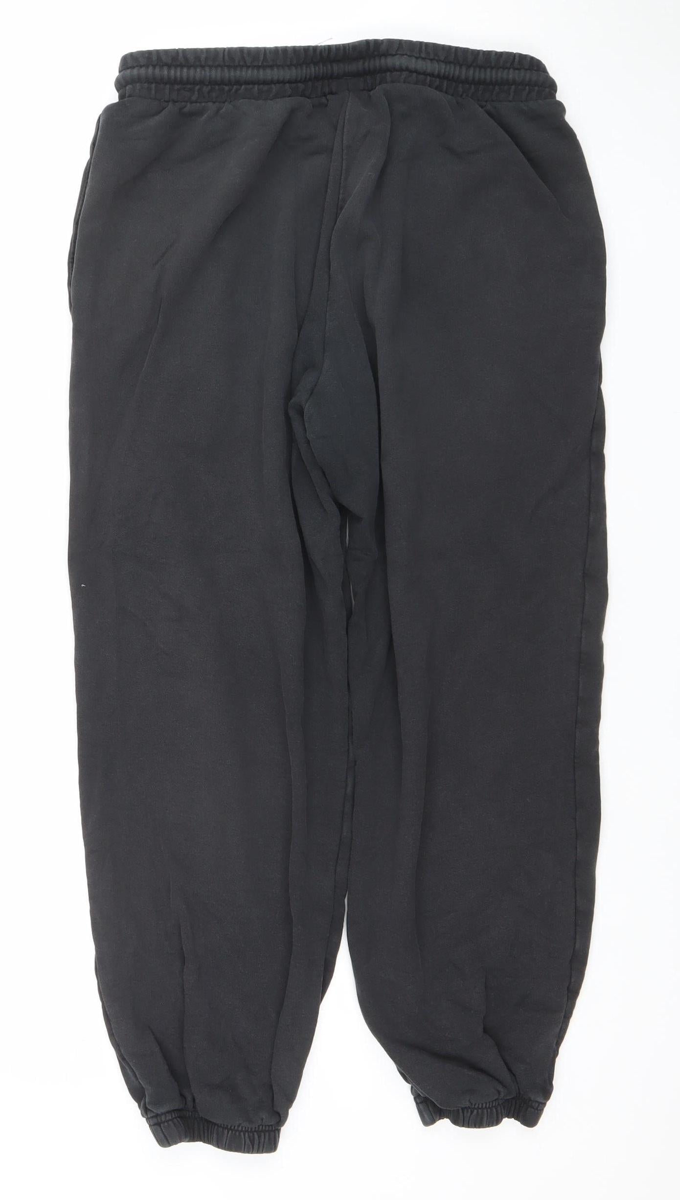 Adidas Men Black M Jogger Sweatpants 100% Cotton Drawstring Trousers