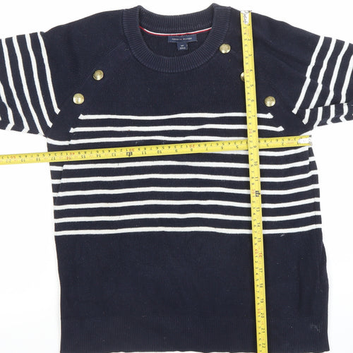 Tommy Hilfiger Women's Blue Striped Cotton Jumper Size S