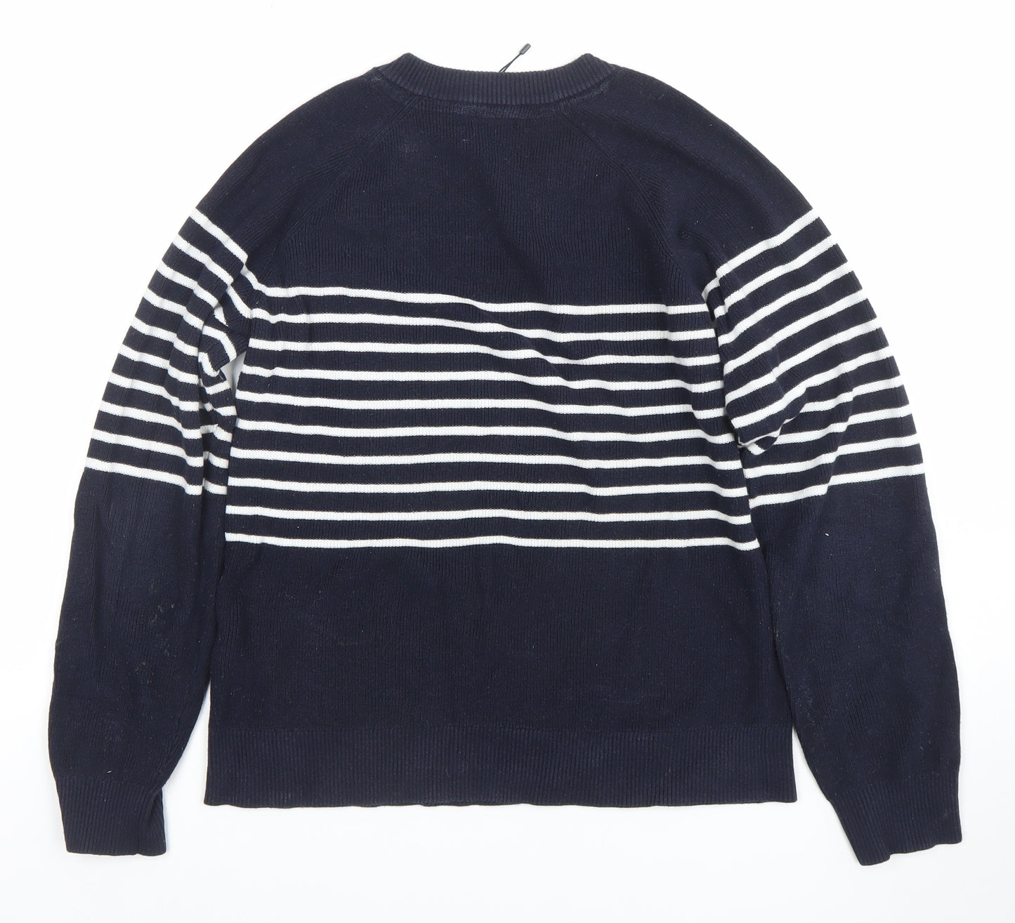 Tommy Hilfiger Women's Blue Striped Cotton Jumper Size S