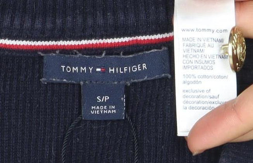 Tommy Hilfiger Women's Blue Striped Cotton Jumper Size S