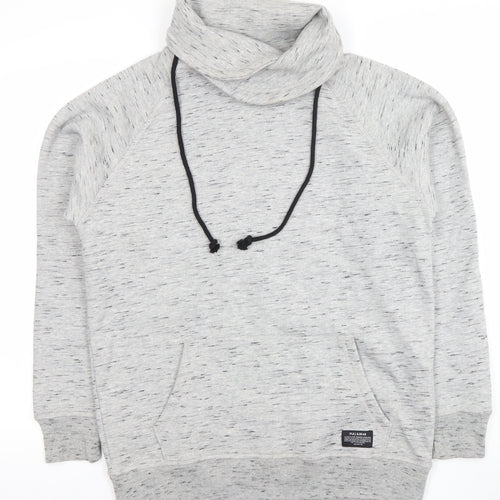 Pull & Bear Women's Grey Cowl Neck Pullover Hoodie Size S