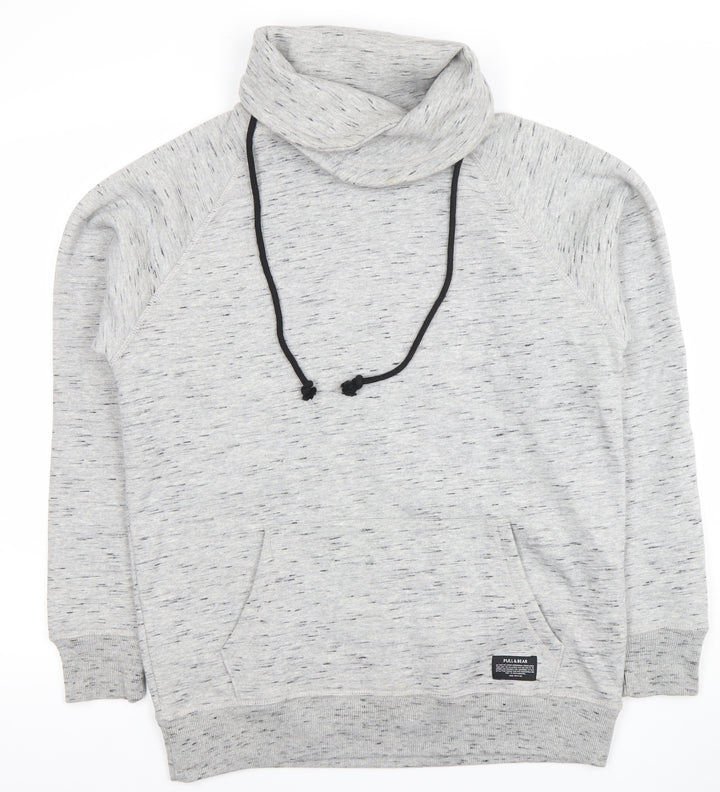 Pull & Bear Women's Grey Cowl Neck Pullover Hoodie Size S