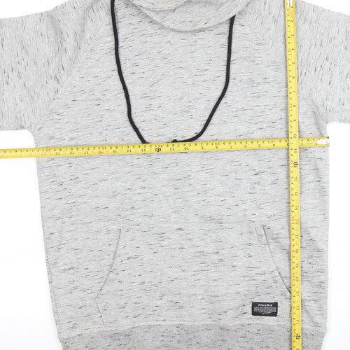 Pull & Bear Women's Grey Cowl Neck Pullover Hoodie Size S