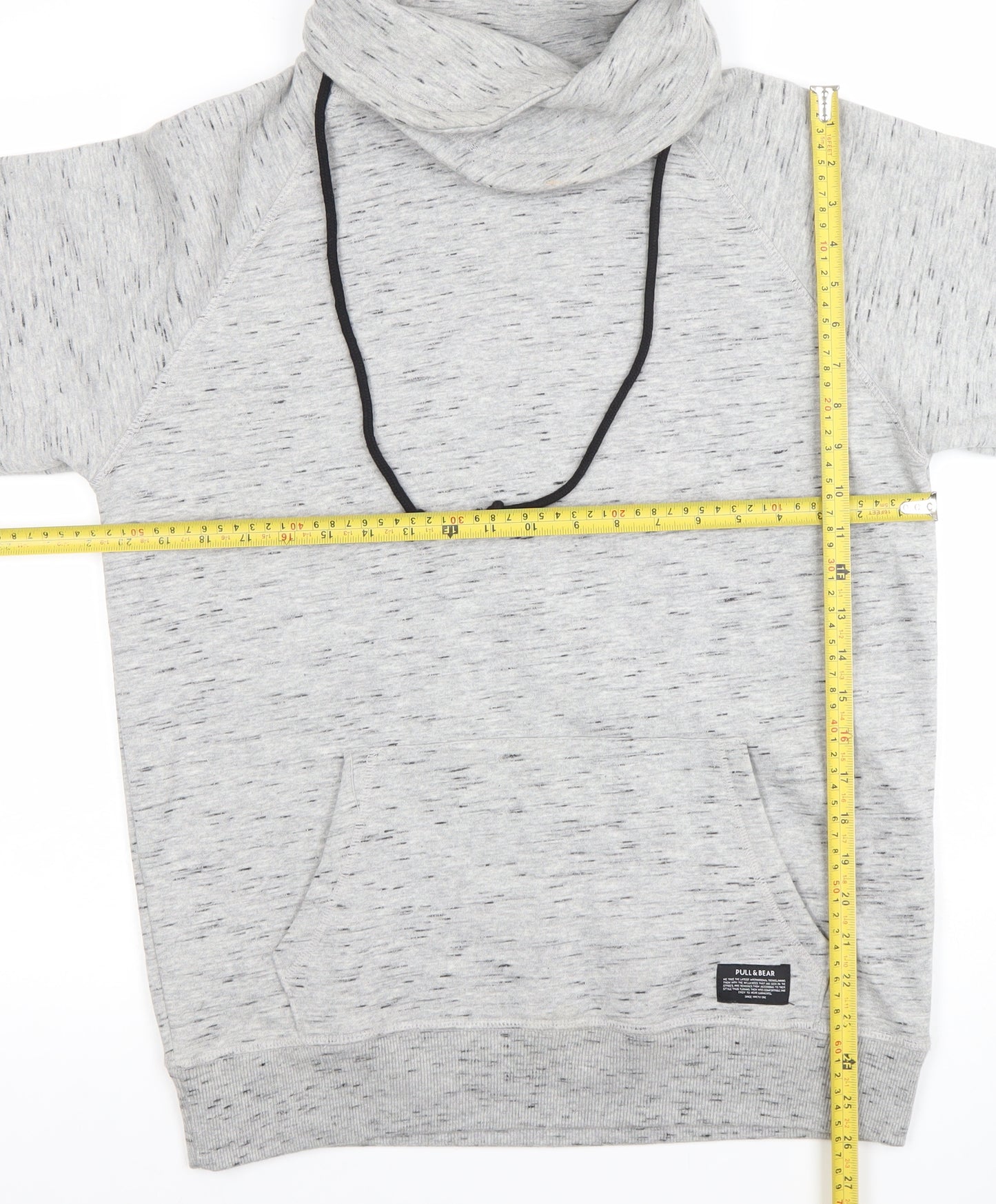 Pull & Bear Women's Grey Cowl Neck Pullover Hoodie Size S