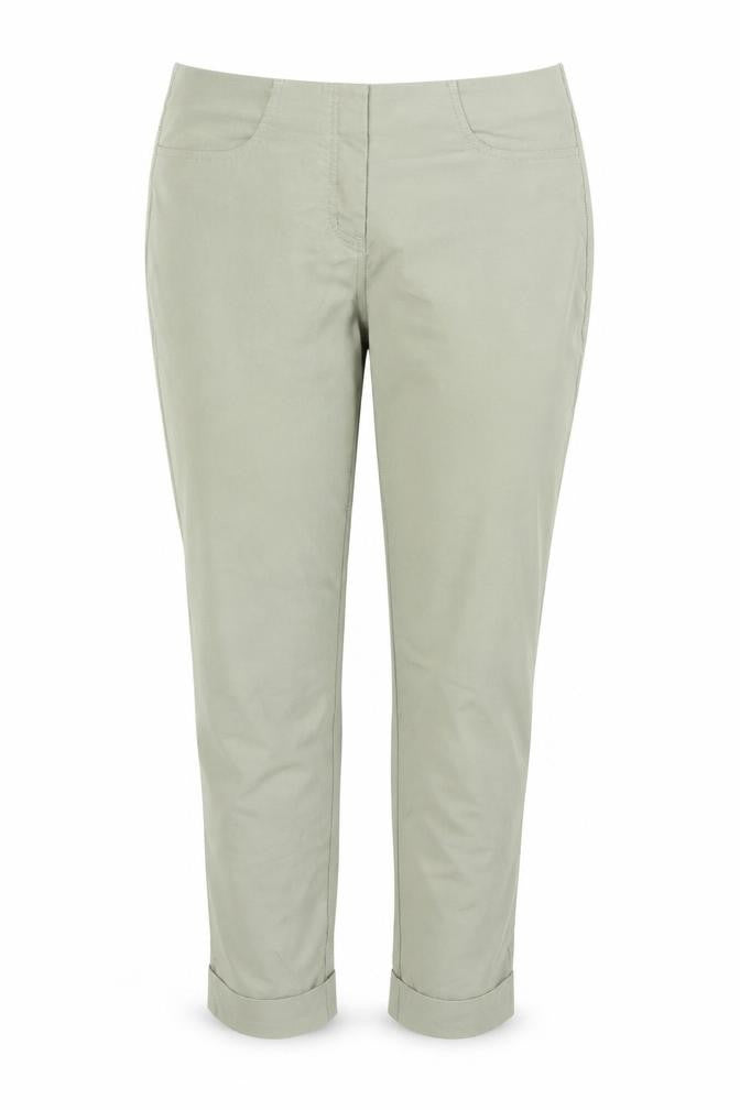 H&M Women’s Khaki Green Trousers Size 16 Cotton Blend Casual Straight Leg