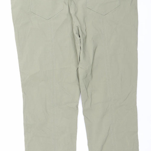 H&M Women’s Khaki Green Trousers Size 16 Cotton Blend Casual Straight Leg