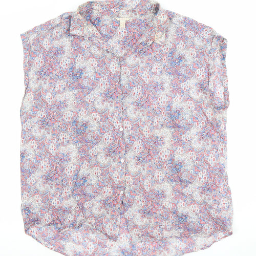 Esprit Womens Multicoloured Paisley Cotton Sleeveless Tunic Blouse Size 16