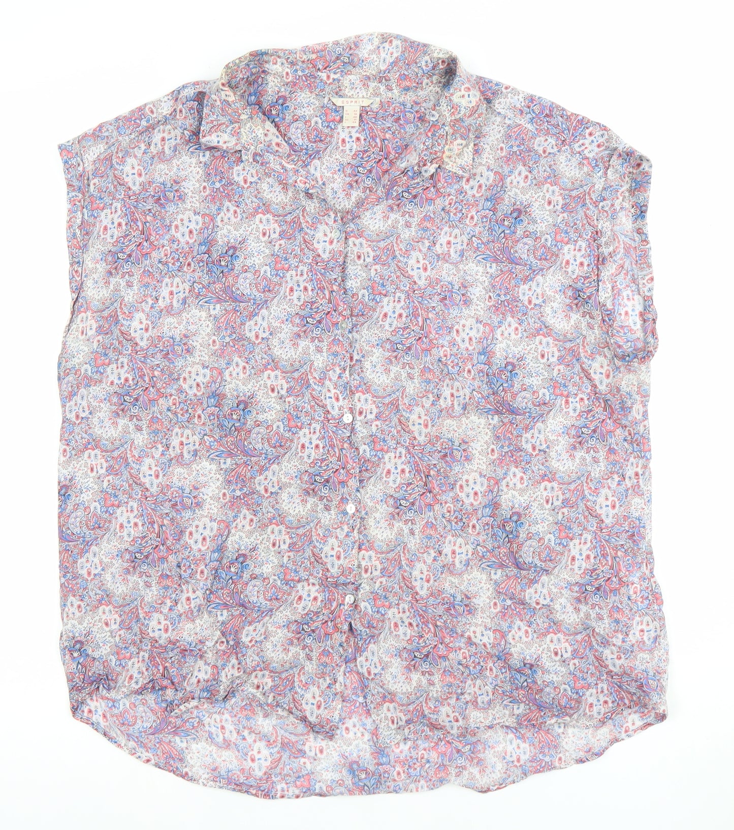 Esprit Womens Multicoloured Paisley Cotton Sleeveless Tunic Blouse Size 16