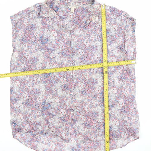 Esprit Womens Multicoloured Paisley Cotton Sleeveless Tunic Blouse Size 16