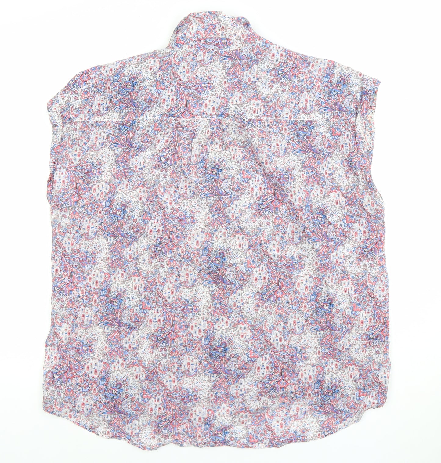 Esprit Womens Multicoloured Paisley Cotton Sleeveless Tunic Blouse Size 16