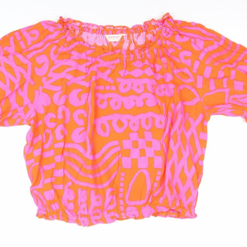 Gorman Womens Multicoloured Size 16 Cropped Off-Shoulder Blouse