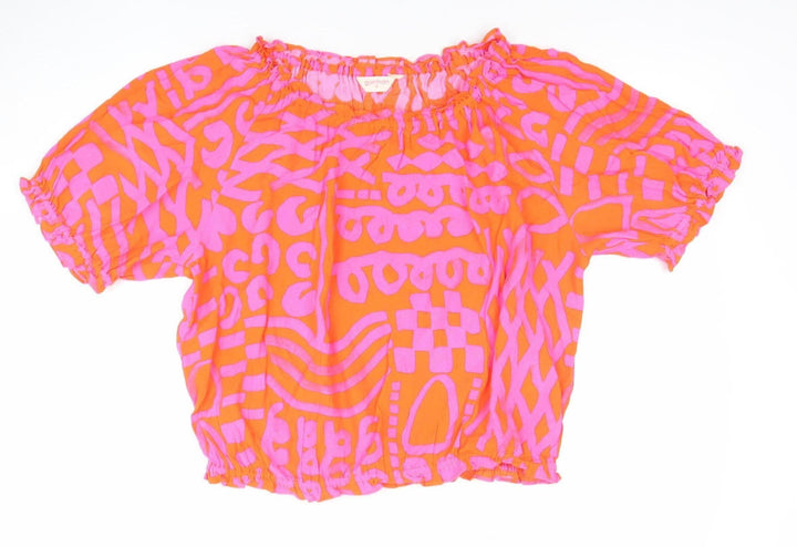 Gorman Womens Multicoloured Size 16 Cropped Off-Shoulder Blouse