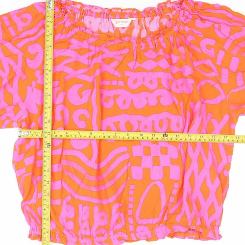 Gorman Womens Multicoloured Size 16 Cropped Off-Shoulder Blouse
