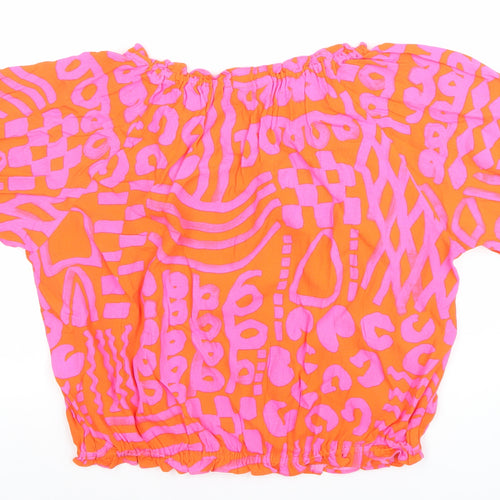 Gorman Womens Multicoloured Size 16 Cropped Off-Shoulder Blouse