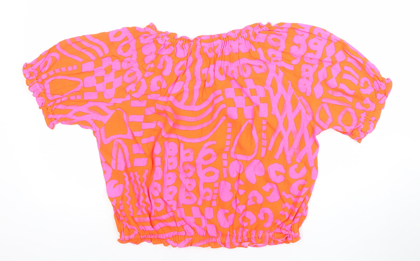 Gorman Womens Multicoloured Size 16 Cropped Off-Shoulder Blouse