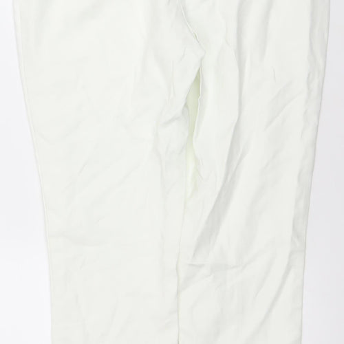 F&F Women White Slim Fit Stretch Cotton Trousers Size 12