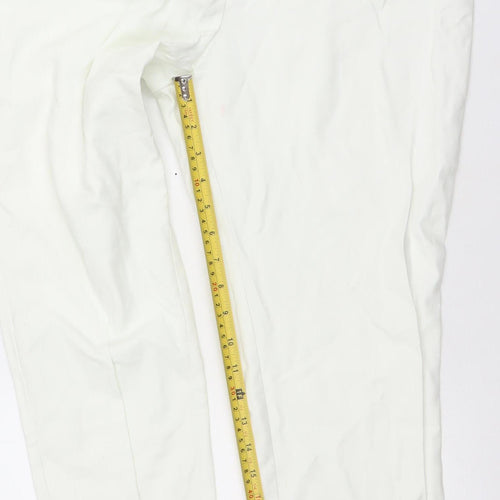 F&F Women White Slim Fit Stretch Cotton Trousers Size 12