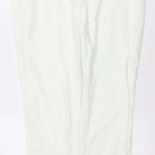 F&F Women White Slim Fit Stretch Cotton Trousers Size 12