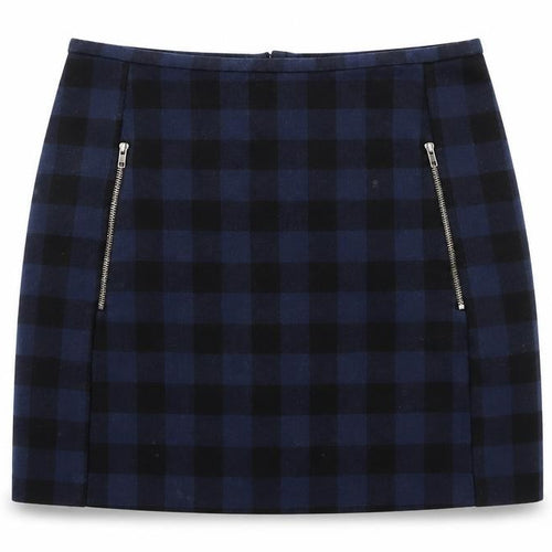 New Look Women’s Blue Check Short Stretch Pencil Skirt Size 8
