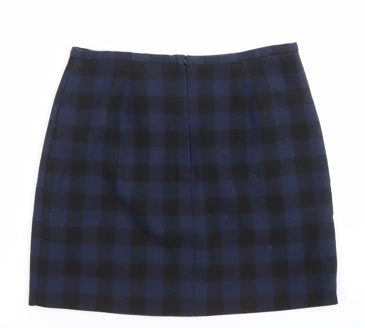 New Look Women’s Blue Check Short Stretch Pencil Skirt Size 8