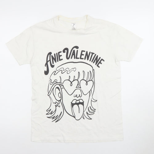 SOL'S Men's White Anie Valentine Graphic Print Cotton T-Shirt Size S