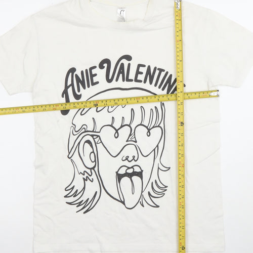 SOL'S Men's White Anie Valentine Graphic Print Cotton T-Shirt Size S