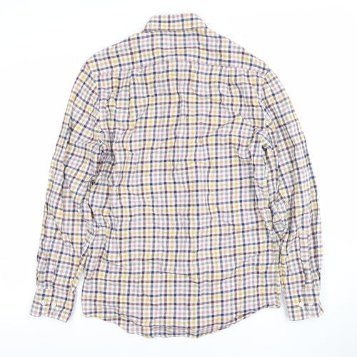 Marks and Spencer Men's Multicoloured Check Cotton Shirt 14.5in Regular Fit