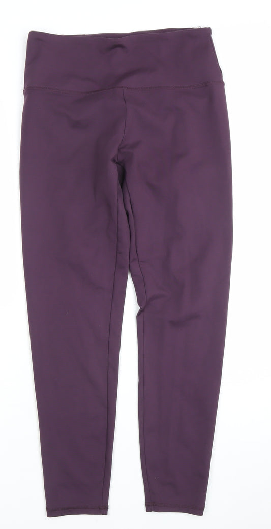 Zobha Womens Purple L Yoga Leggings Stretch Activewear Pants