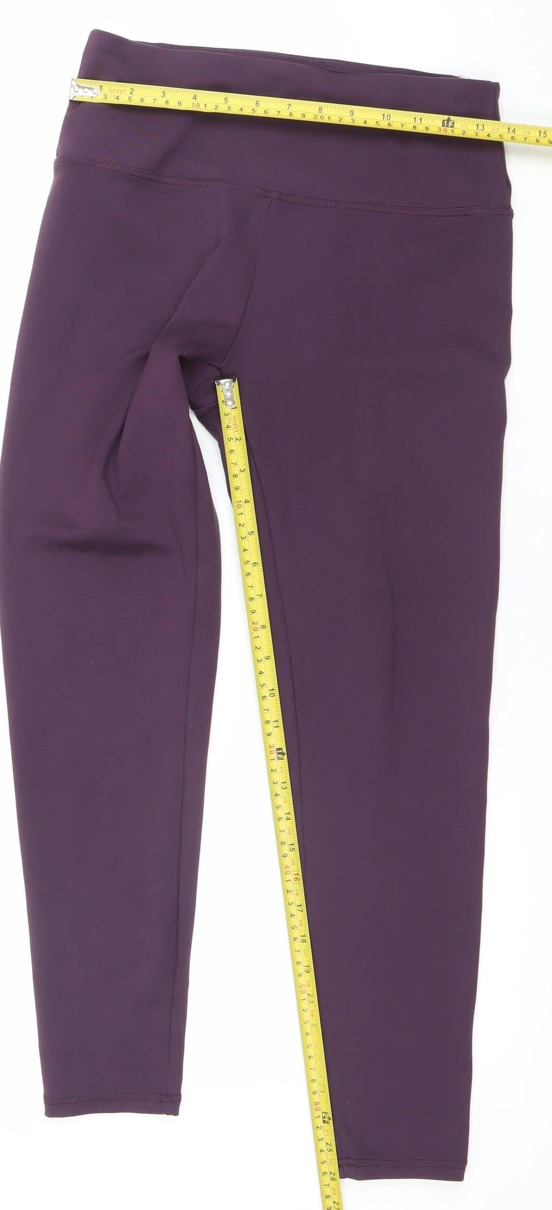 Zobha Womens Purple L Yoga Leggings Stretch Activewear Pants