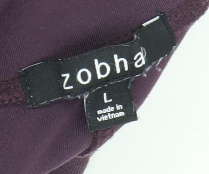 Zobha Womens Purple L Yoga Leggings Stretch Activewear Pants