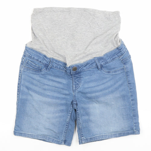 Esmara Women's Blue Maternity Denim Shorts Size 12 Stretch Comfort