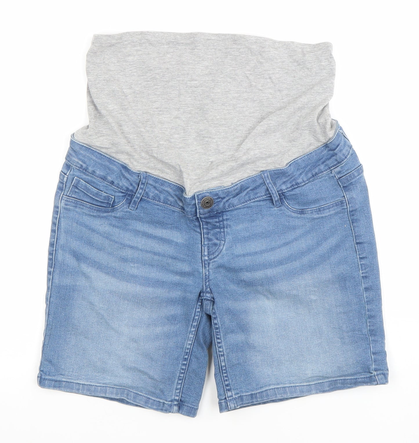 Esmara Women's Blue Maternity Denim Shorts Size 12 Stretch Comfort