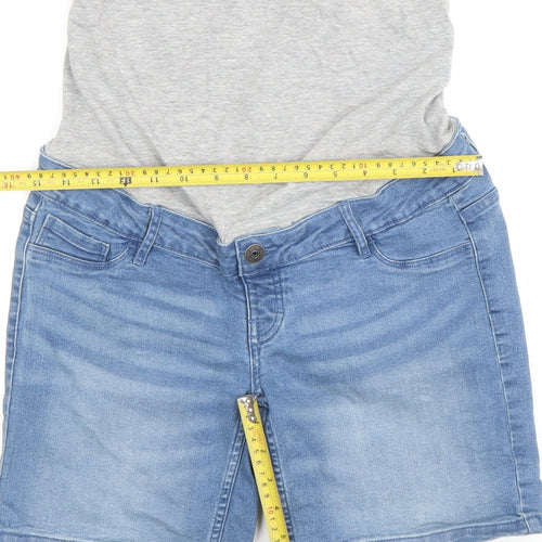 Esmara Women's Blue Maternity Denim Shorts Size 12 Stretch Comfort