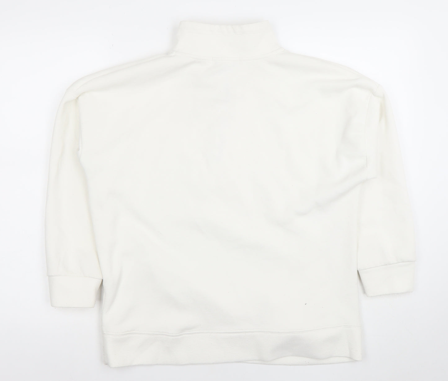 Primark Womens White XS 1/2 Zip Fleece Sweatshirt Pullover