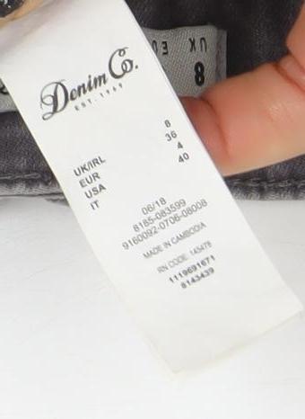 Denim Co. Women's Grey Skinny Jeans Size 8 Slim Fit Stretch Denim