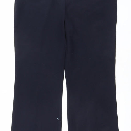 Dunnes Women Navy Blue Size 14 Polyester Straight Leg Trousers