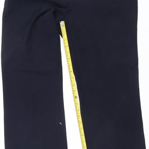 Dunnes Women Navy Blue Size 14 Polyester Straight Leg Trousers