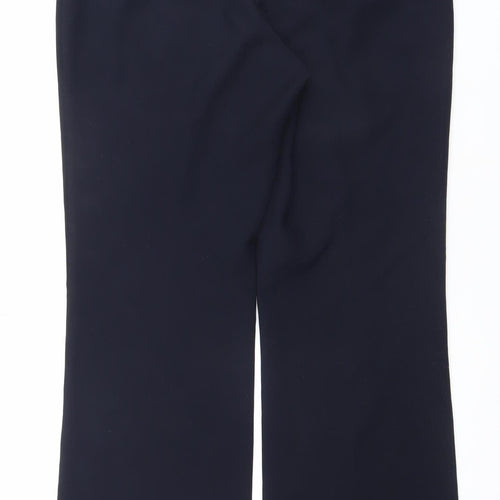 Dunnes Women Navy Blue Size 14 Polyester Straight Leg Trousers