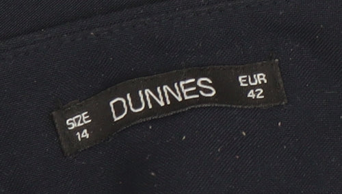 Dunnes Women Navy Blue Size 14 Polyester Straight Leg Trousers