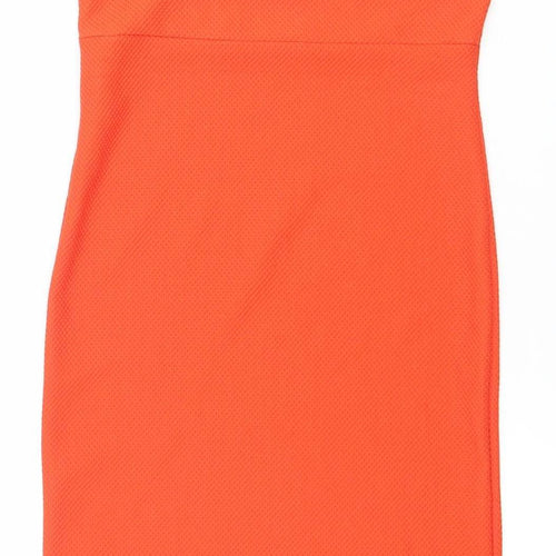 Miss Selfridge Women Orange Bodycon Sleeveless Sweetheart Dress Size 8