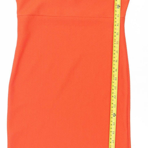 Miss Selfridge Women Orange Bodycon Sleeveless Sweetheart Dress Size 8