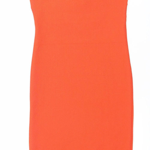 Miss Selfridge Women Orange Bodycon Sleeveless Sweetheart Dress Size 8