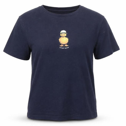 Primark Women's Blue Lucky Duck Graphic Cotton T-Shirt Size L