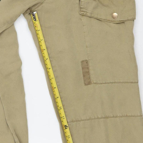 River Island Womens Beige Cargo Trousers Size 6 Lyocell Elastic Waist