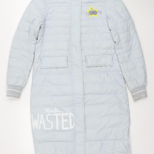 Semir Women Blue XS Long Puffer Coat Youth Street Style