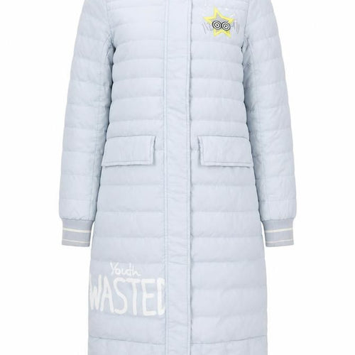 Semir Women Blue XS Long Puffer Coat Youth Street Style